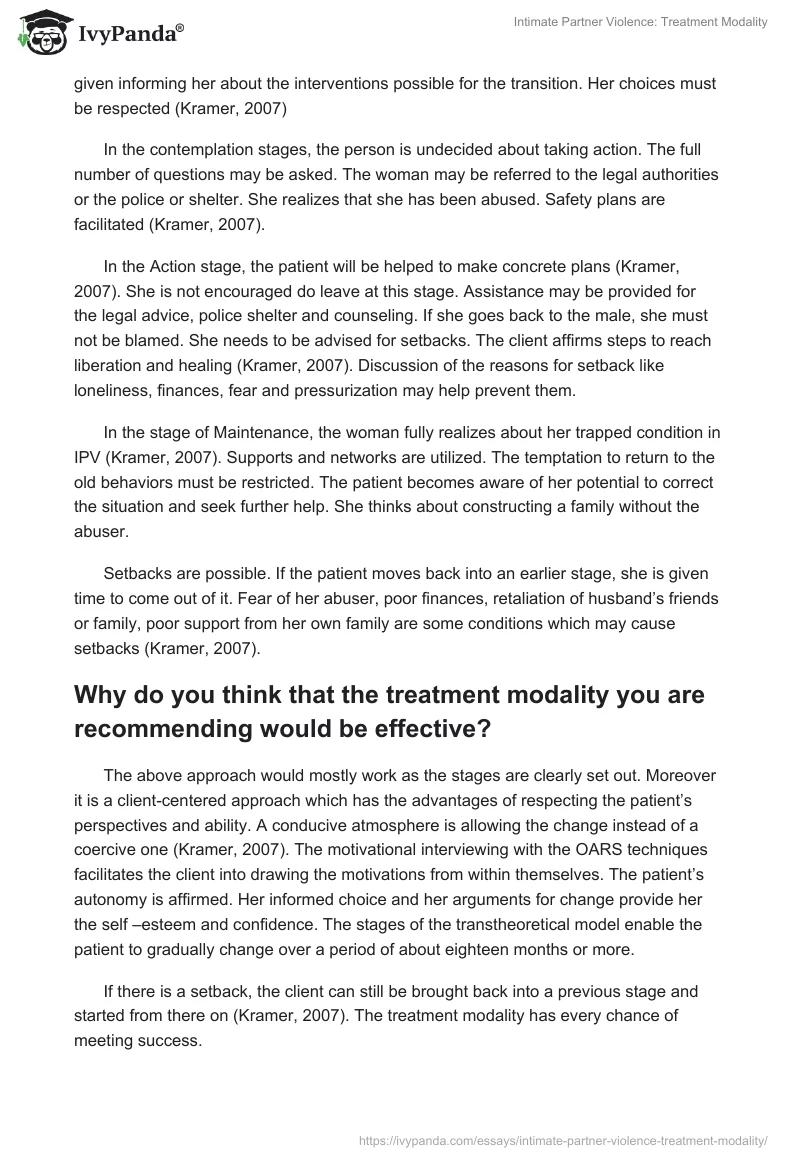 Intimate Partner Violence: Treatment Modality. Page 4