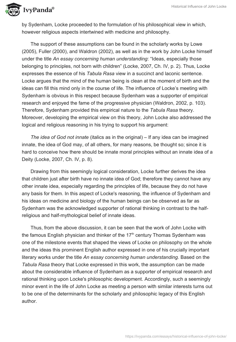 Historical Influence of John Locke. Page 2
