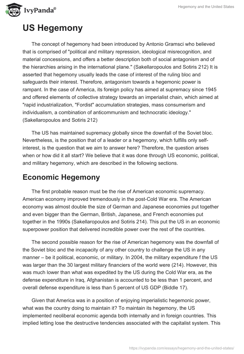 Hegemony and the United States. Page 2