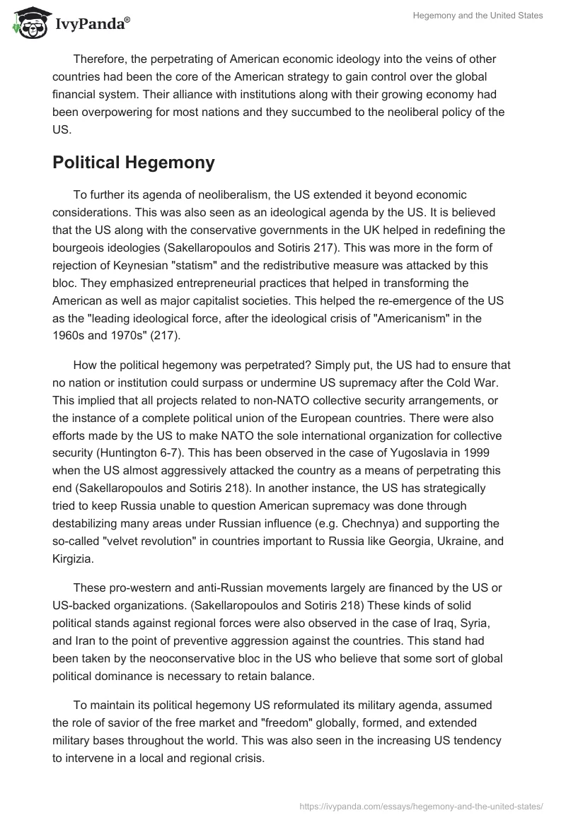 Hegemony and the United States. Page 4