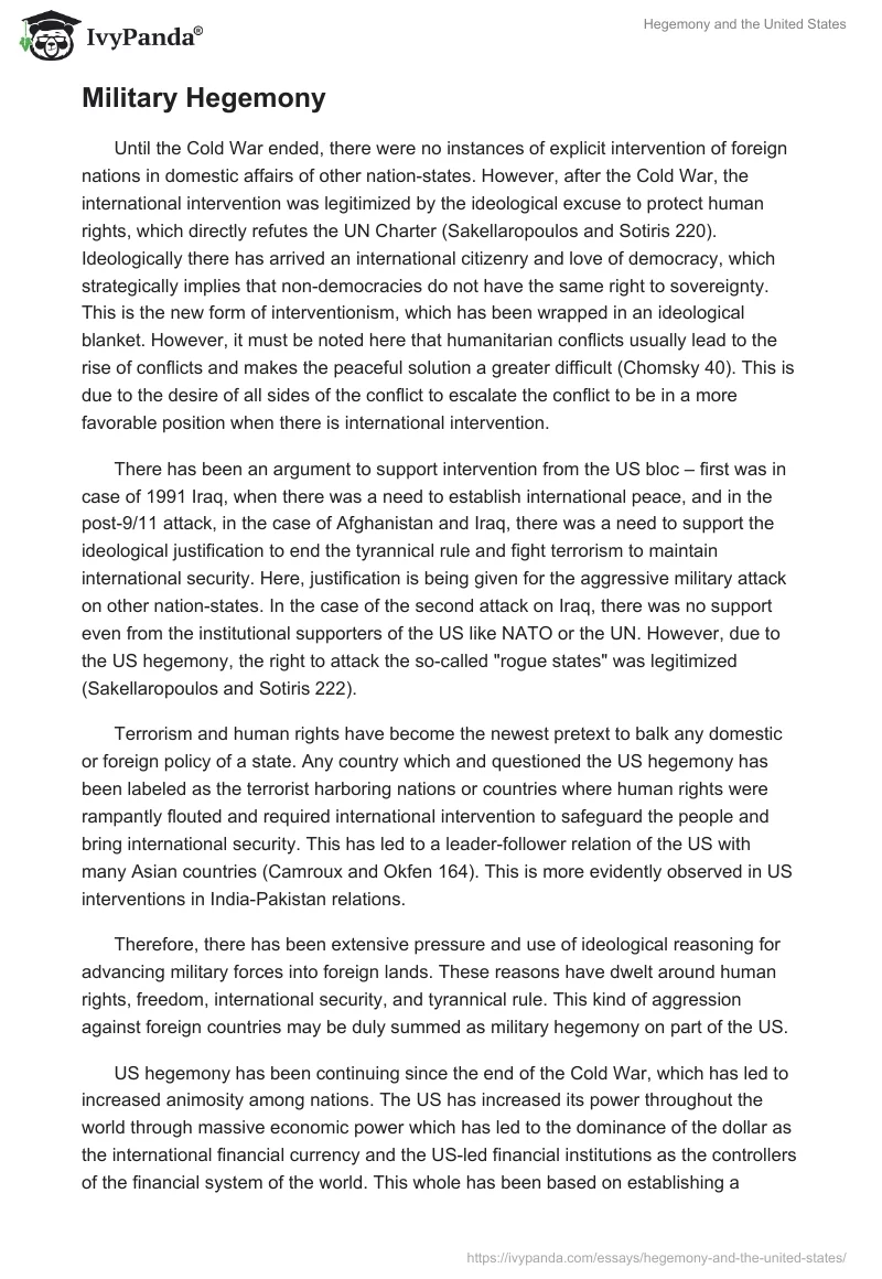 Hegemony and the United States. Page 5