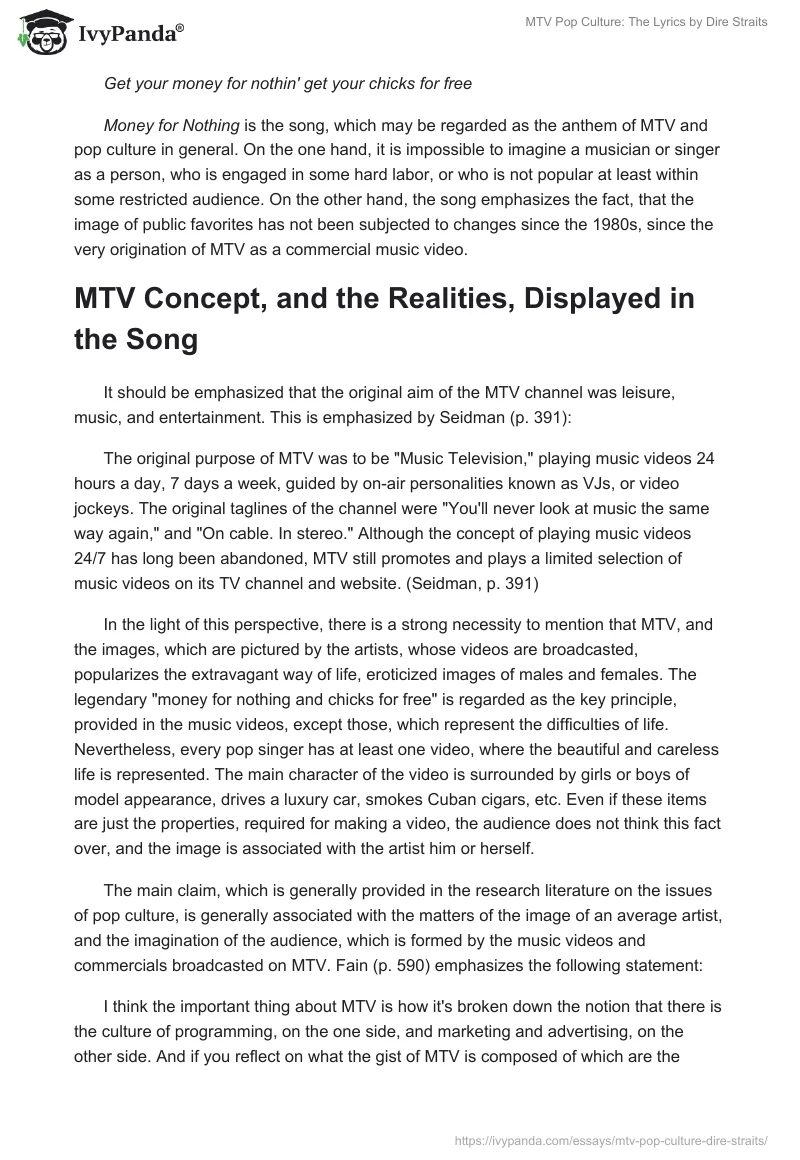 MTV Pop Culture: The Lyrics by Dire Straits. Page 3