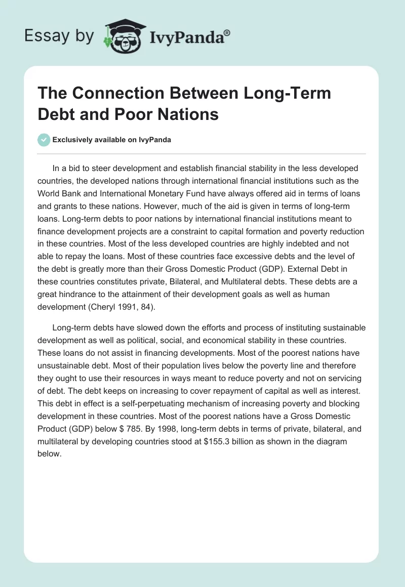 The Connection Between Long-Term Debt and Poor Nations. Page 1