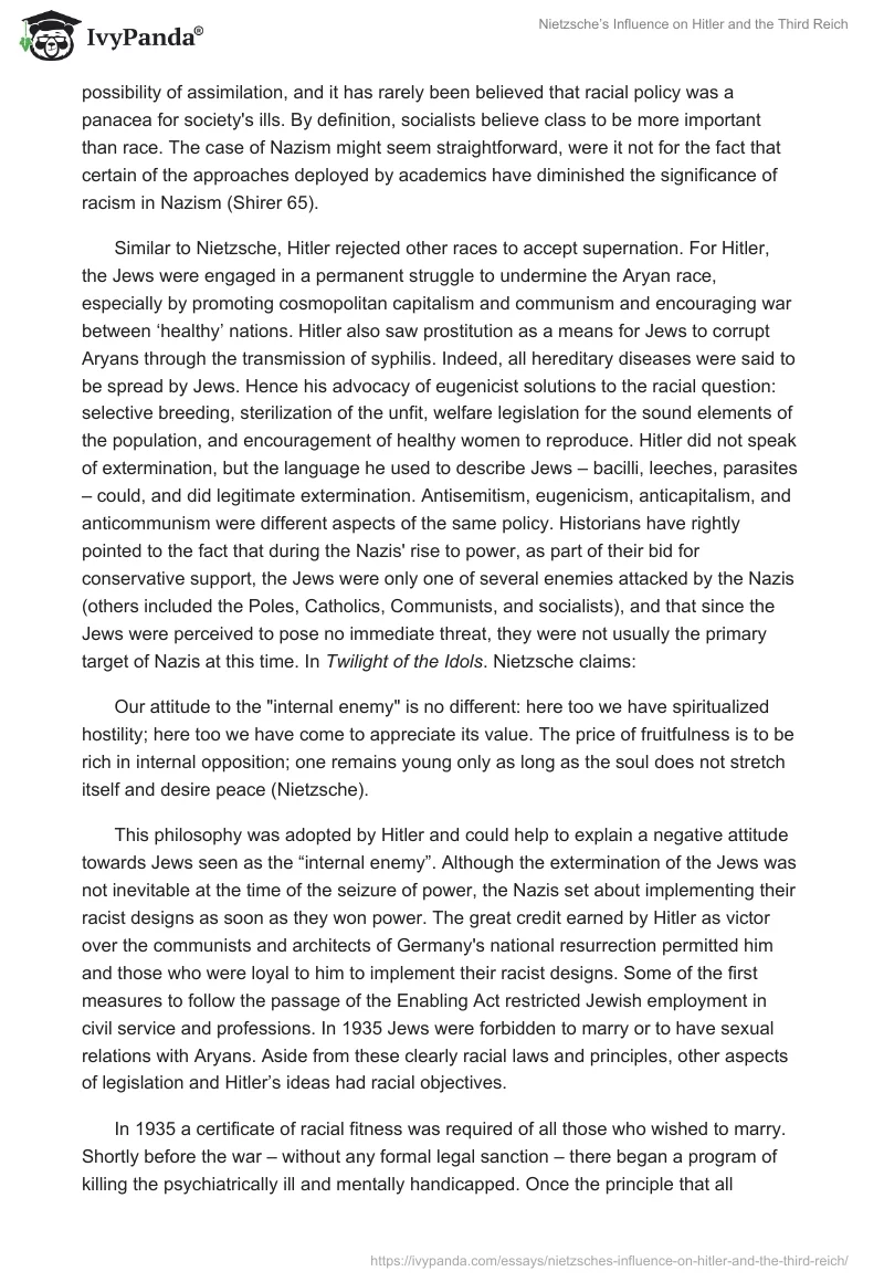 Nietzsche’s Influence on Hitler and the Third Reich. Page 4