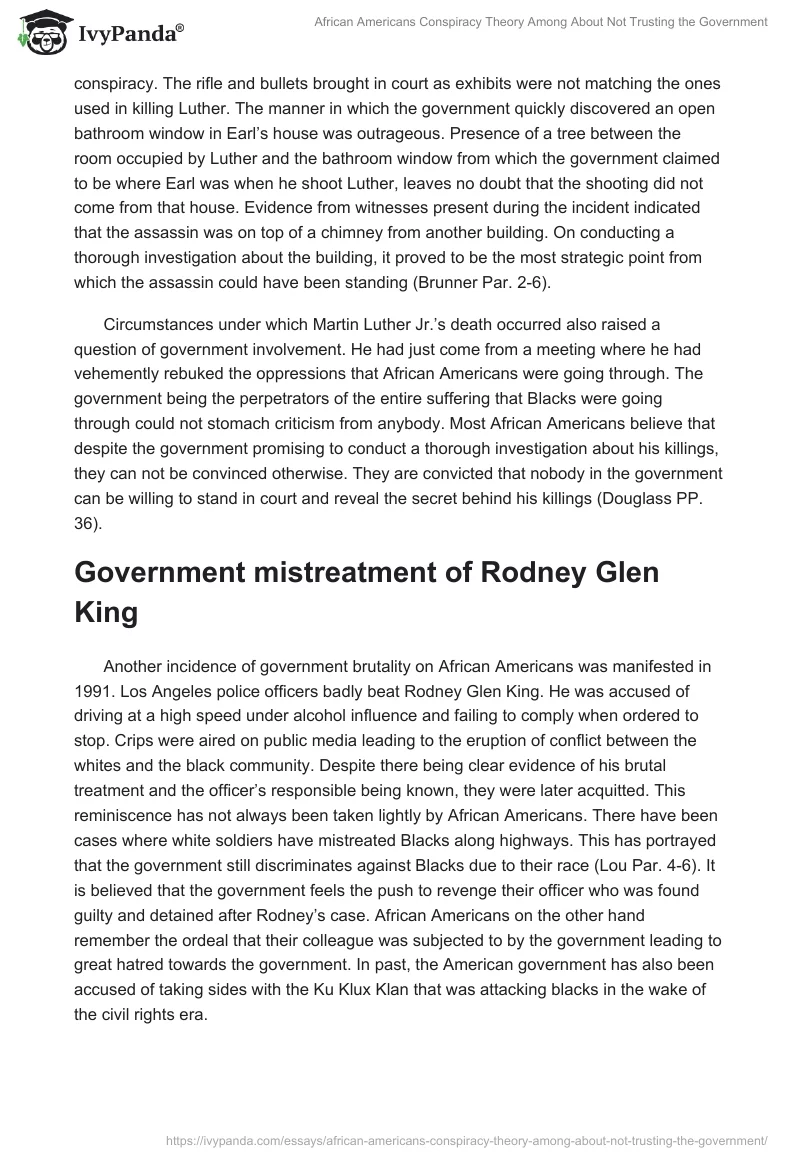 African Americans Conspiracy Theory Among About Not Trusting the Government. Page 3
