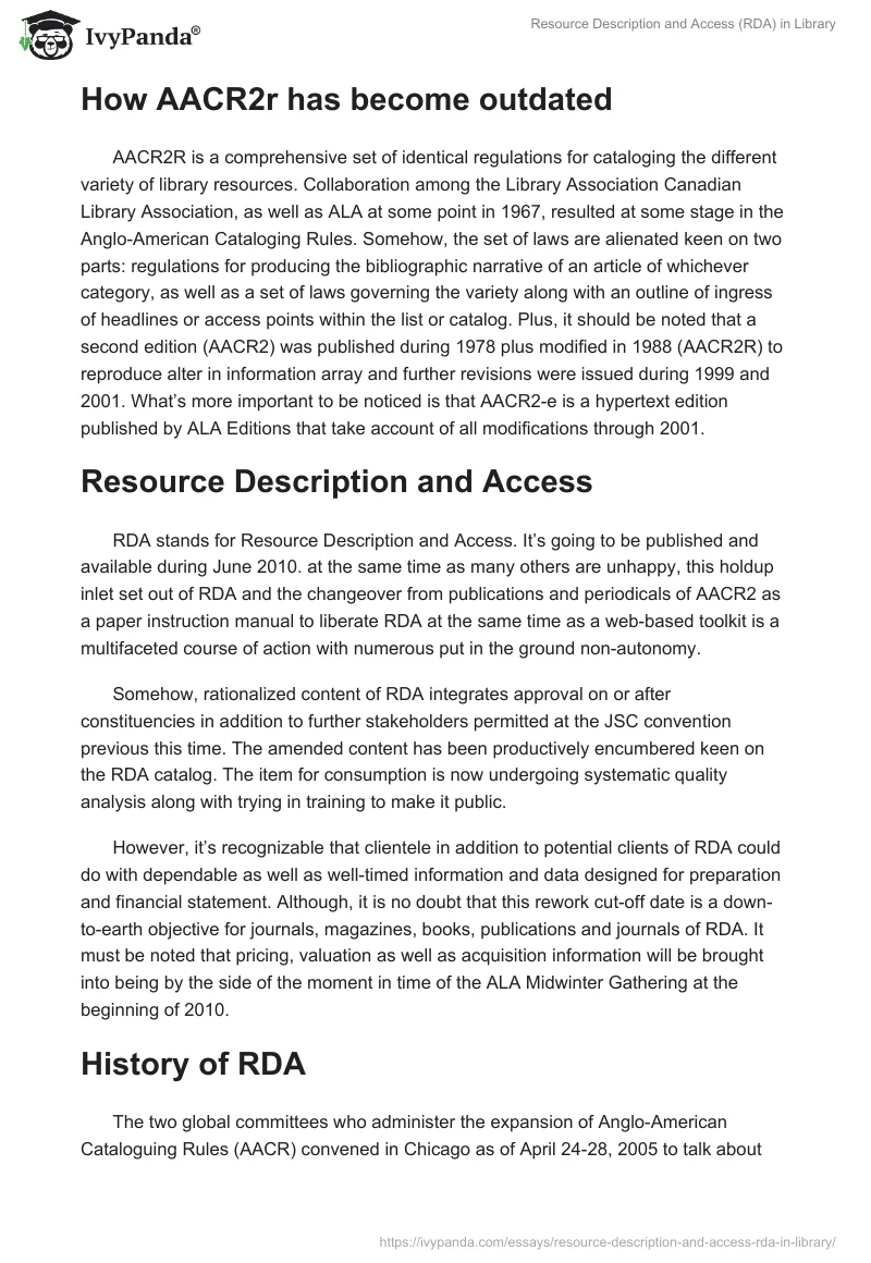 Resource Description and Access (RDA) in Library. Page 3
