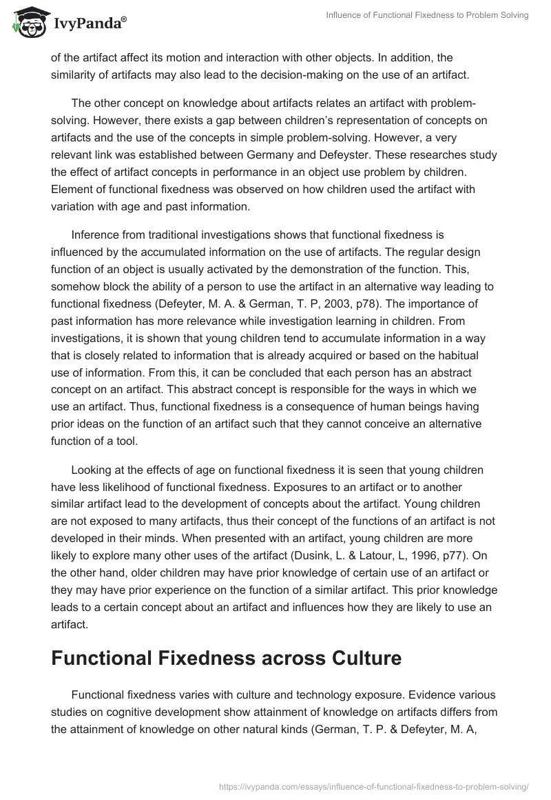 Influence of Functional Fixedness to Problem Solving. Page 5