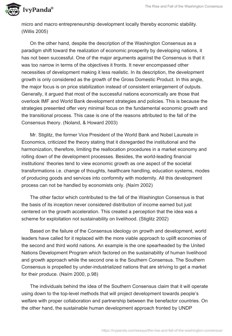 The Rise and Fall of the Washington Consensus. Page 3