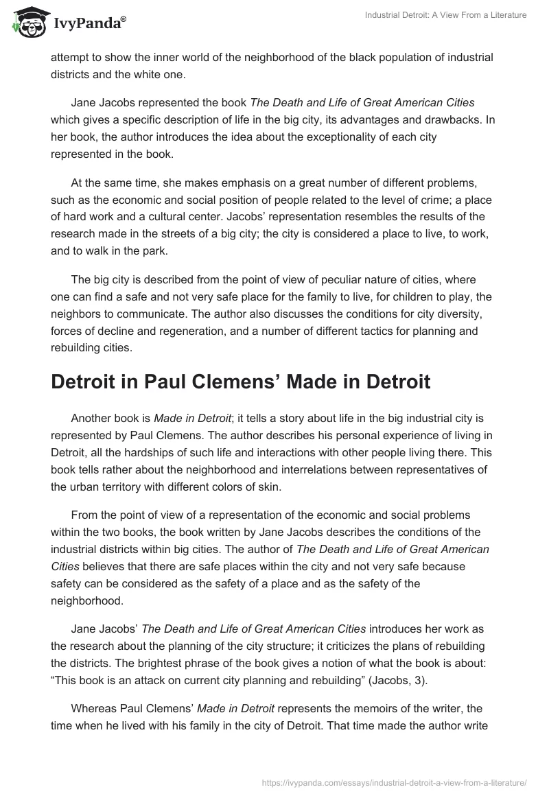 Industrial Detroit: A View From a Literature. Page 2