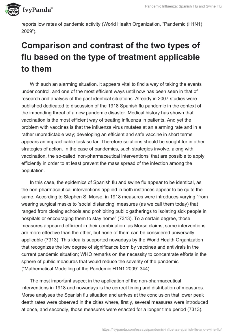 Pandemic Influenza: Spanish Flu and Swine Flu. Page 3