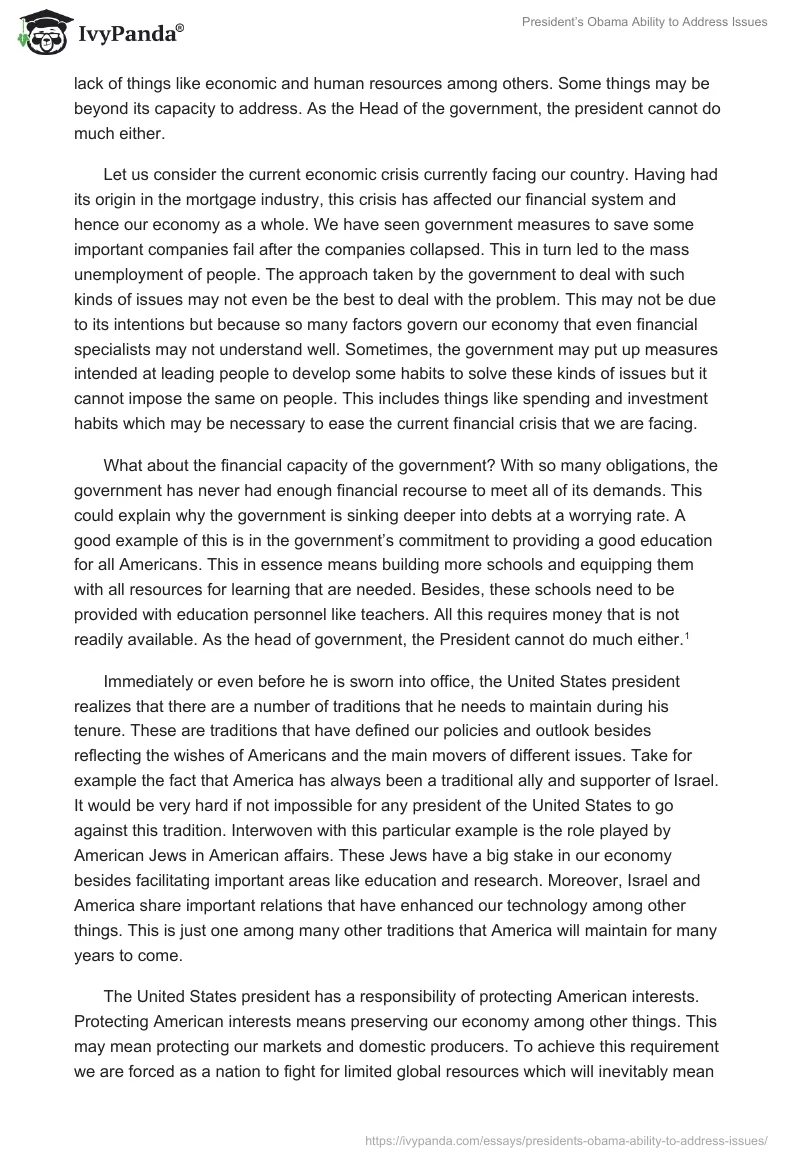 President’s Obama Ability to Address Issues. Page 3