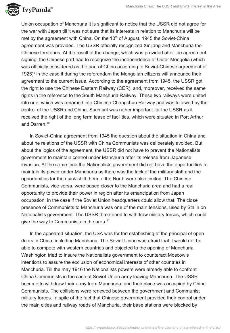 Manchuria Crisis: The USSR and China Interest in the Area. Page 5
