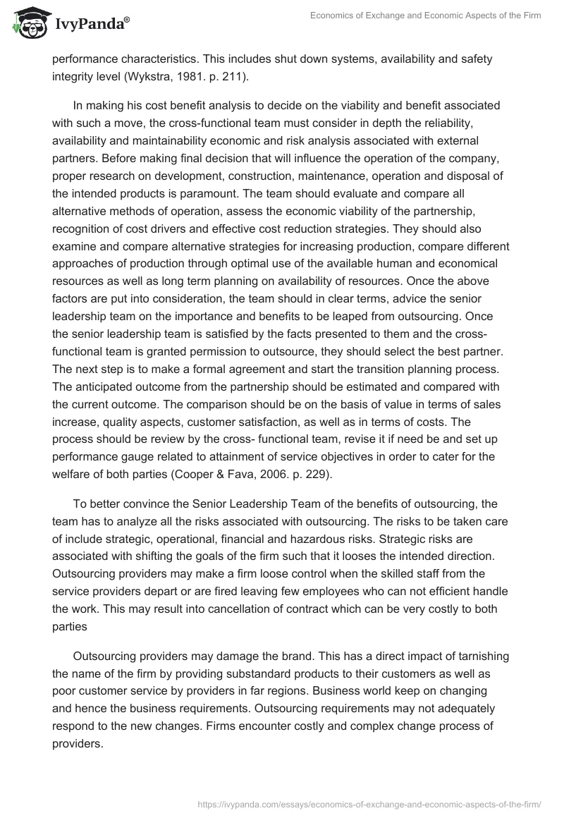 Economics of Exchange and Economic Aspects of the Firm. Page 2
