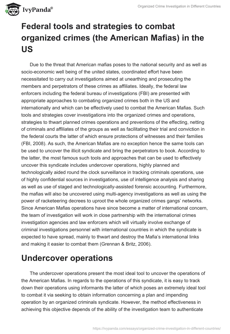 Organized Crime Investigation in Different Countries. Page 2