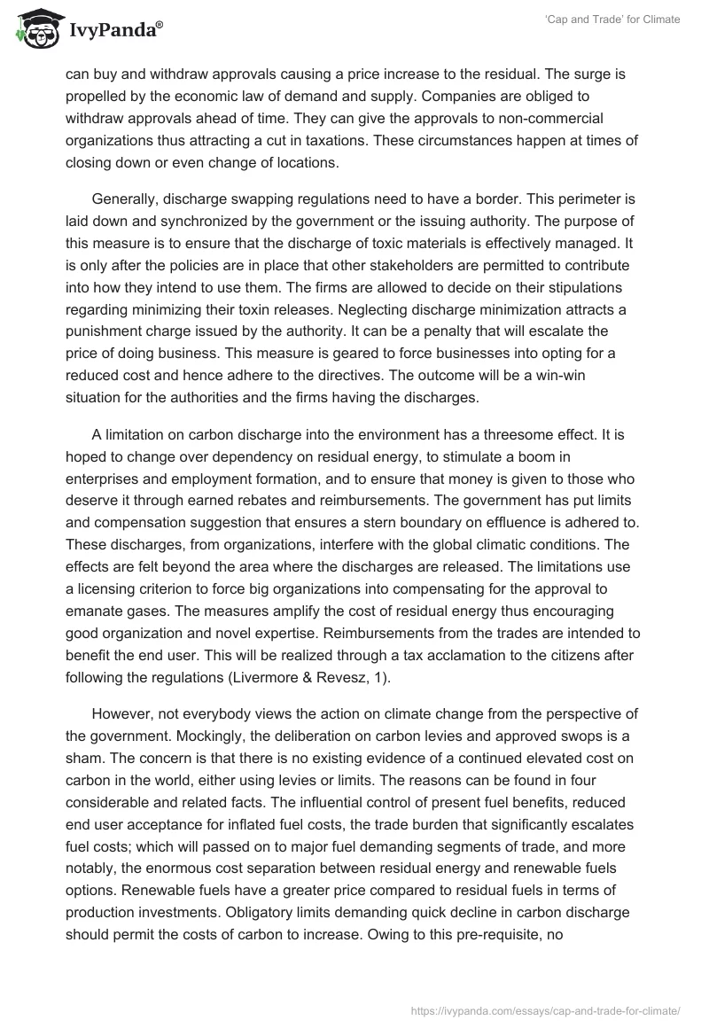 ‘Cap and Trade’ for Climate. Page 2