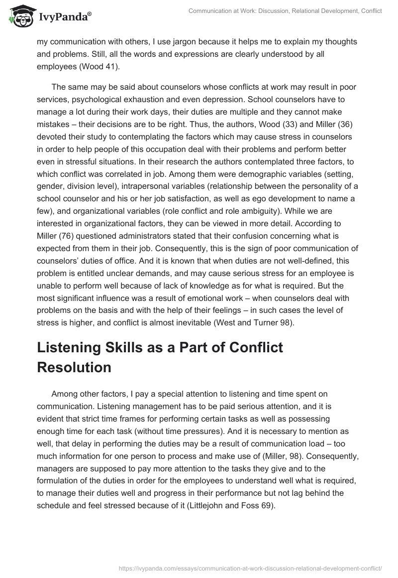 Communication at Work: Discussion, Relational Development, Conflict. Page 3