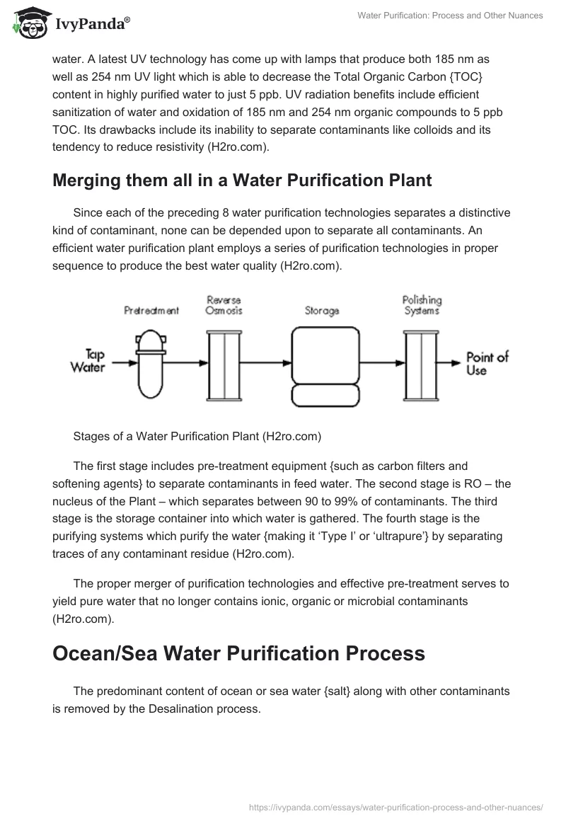 Water Purification: Process and Other Nuances. Page 4