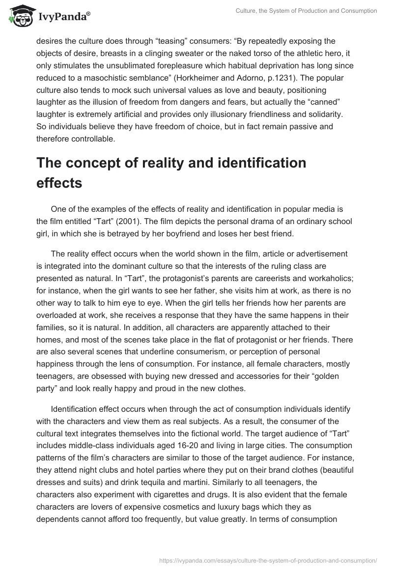 Culture, the System of Production and Consumption. Page 4
