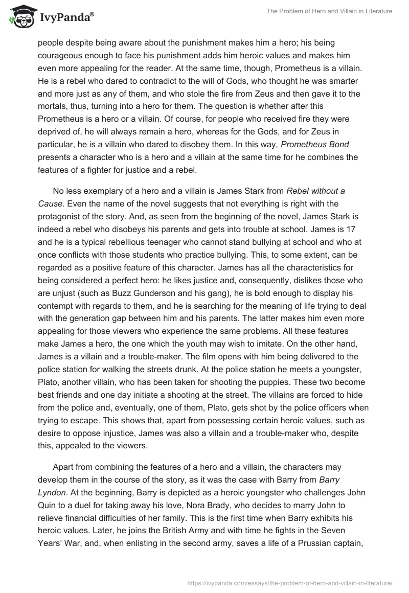 The Problem of Hero and Villain in Literature. Page 2