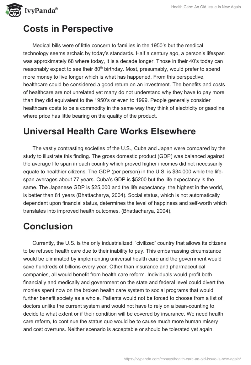 Health Care: An Old Issue Is New Again. Page 3