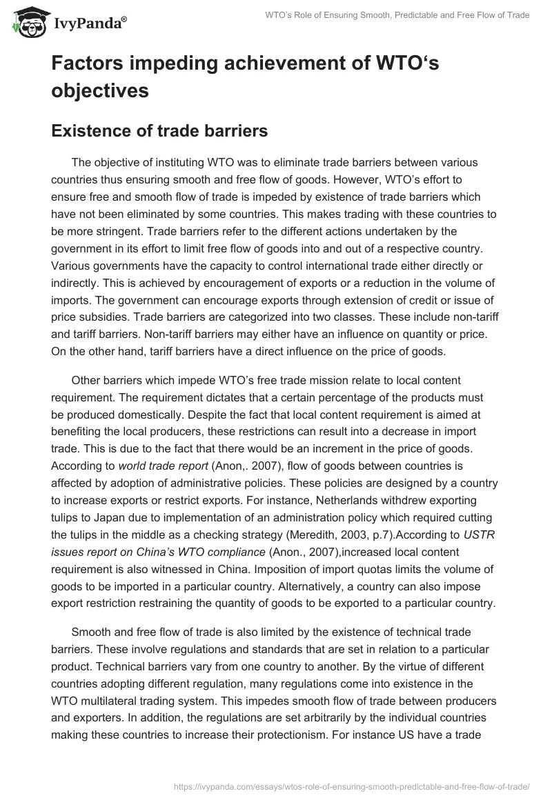 WTO’s Role of Ensuring Smooth, Predictable and Free Flow of Trade. Page 3