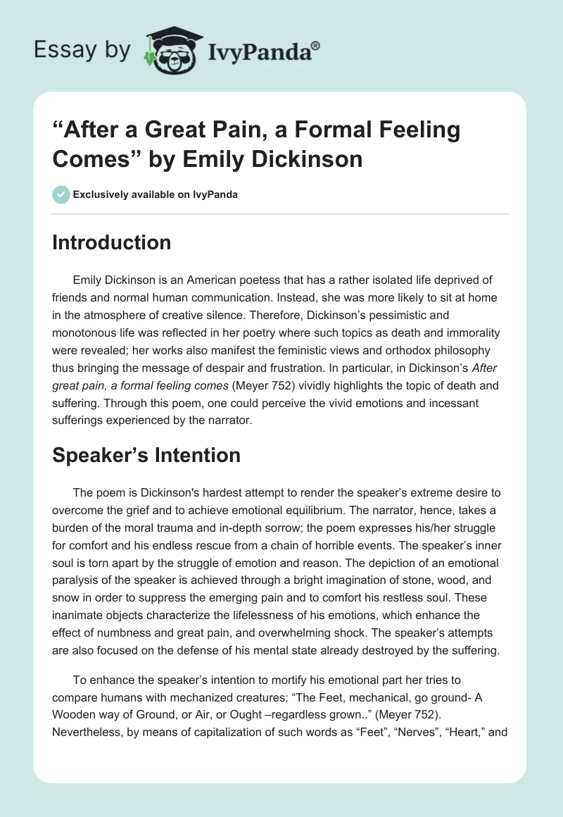 emily dickinson research paper thesis