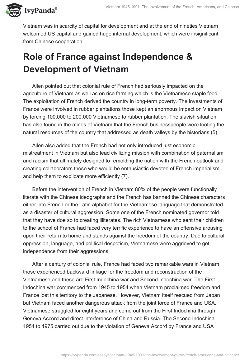 Vietnam 1945-1991: The Involvement of the French, Americans, and Chinese. Page 2