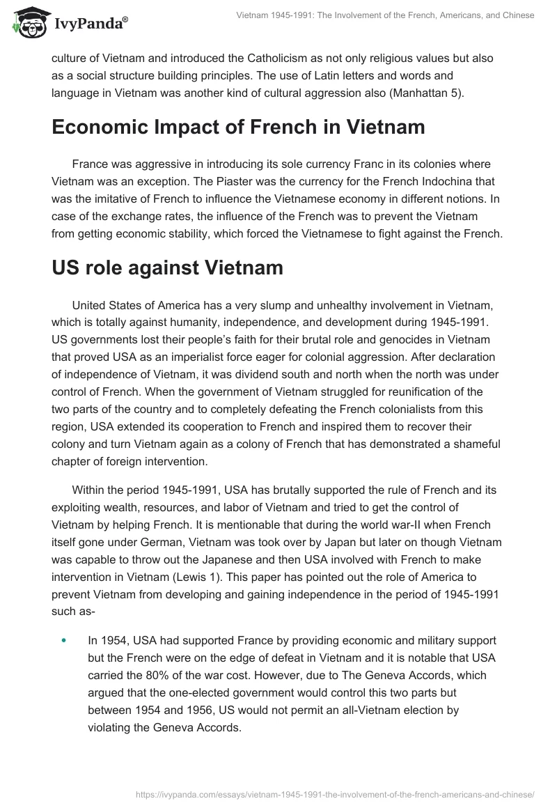 Vietnam 1945-1991: The Involvement of the French, Americans, and Chinese. Page 4