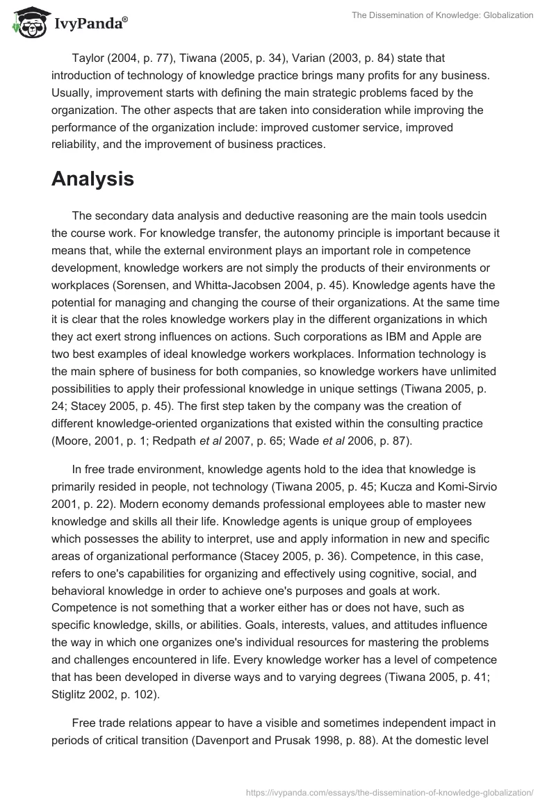 The Dissemination of Knowledge: Globalization. Page 3