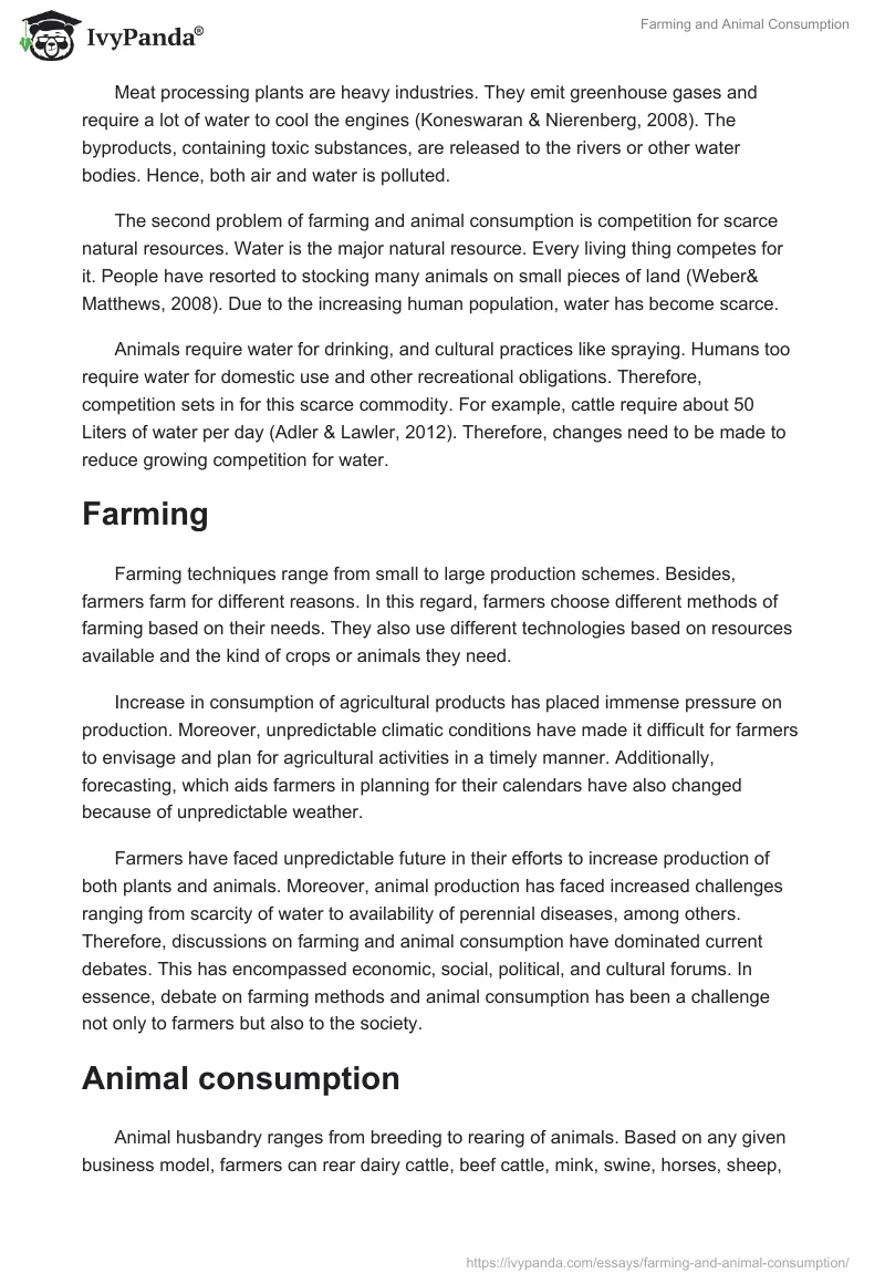 Farming and Animal Consumption. Page 2