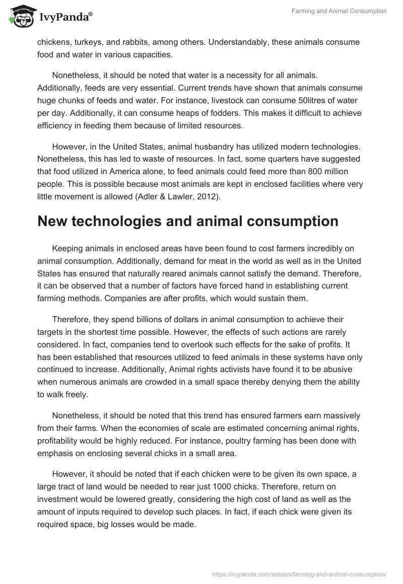 Farming and Animal Consumption. Page 3