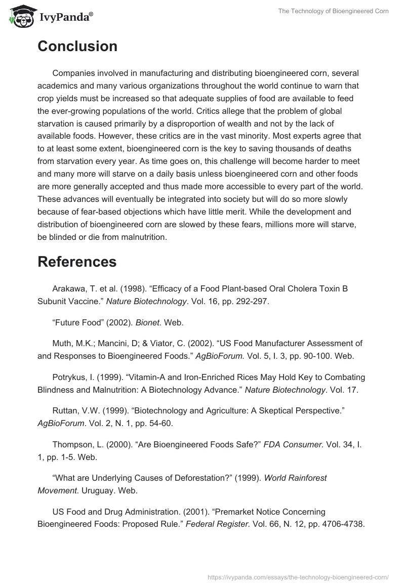 The Technology of Bioengineered Corn. Page 3