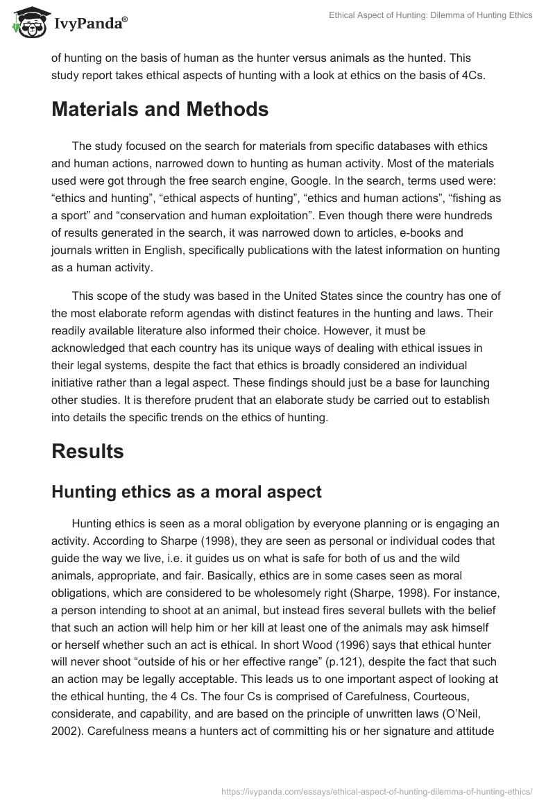 Ethical Aspect of Hunting: Dilemma of Hunting Ethics. Page 2