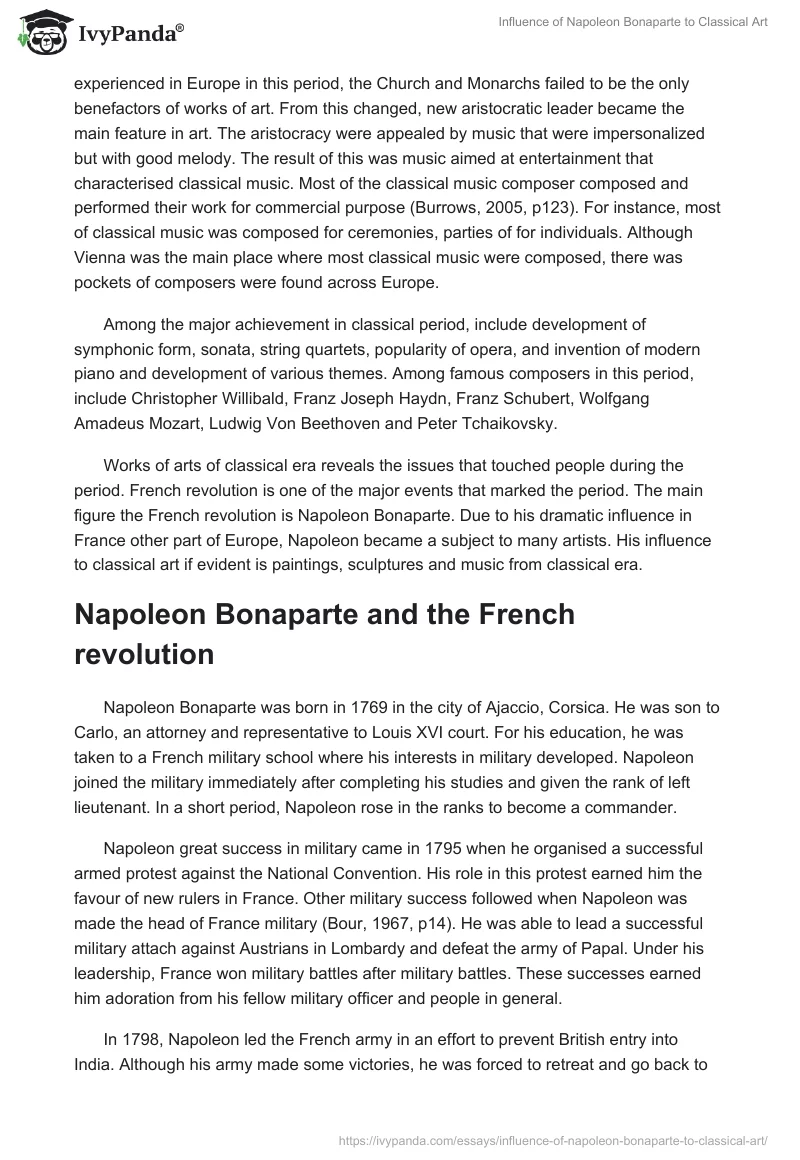 Influence of Napoleon Bonaparte to Classical Art. Page 2