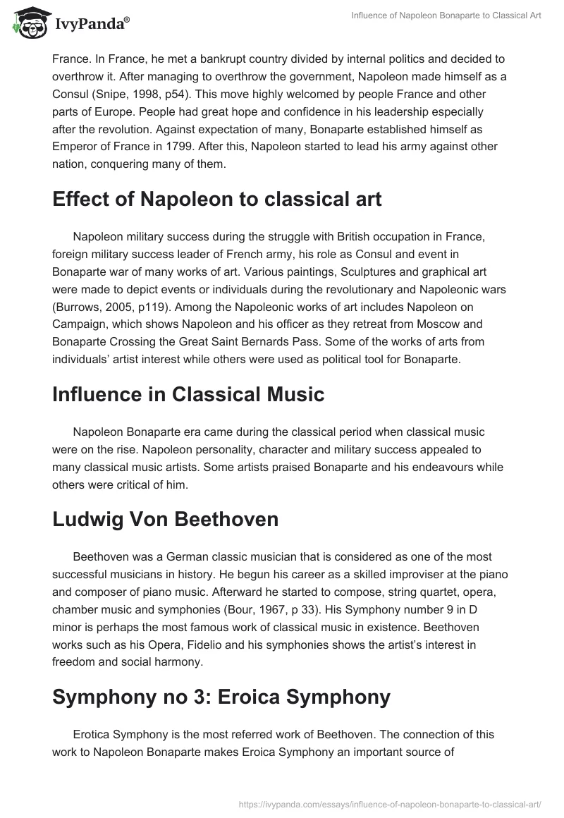 Influence of Napoleon Bonaparte to Classical Art. Page 3