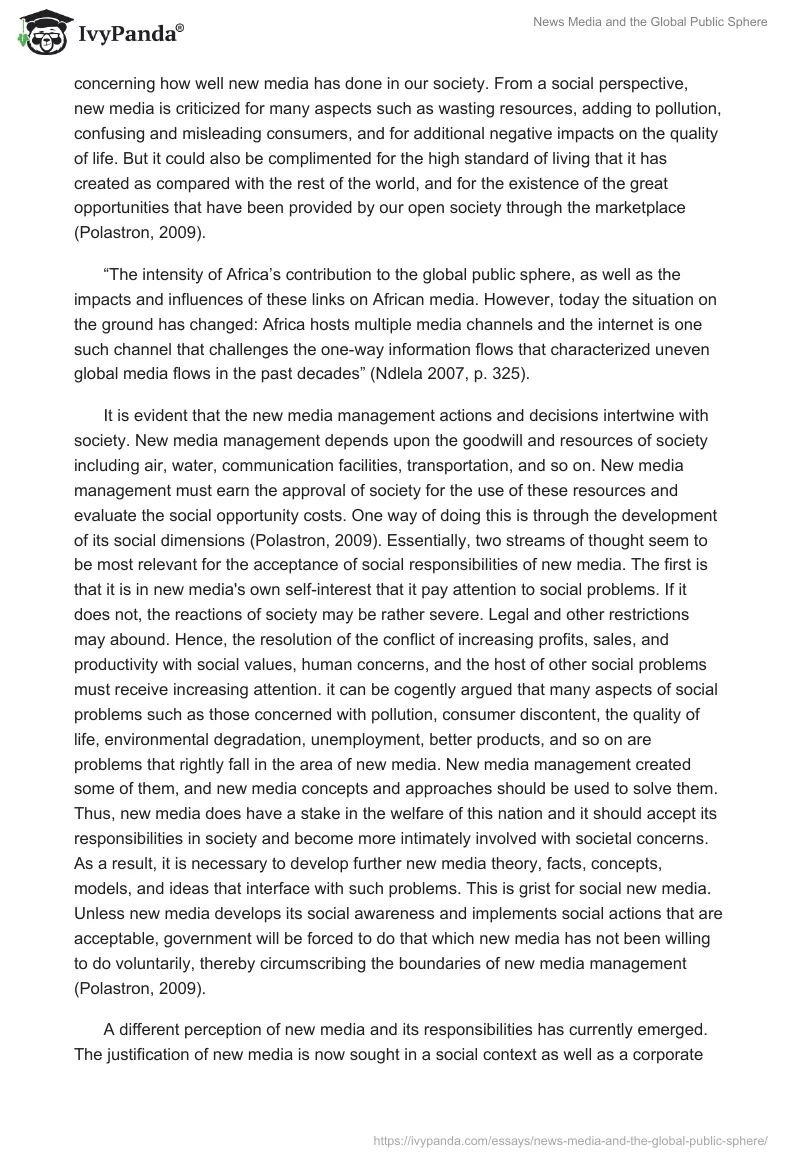 News Media and the Global Public Sphere. Page 4