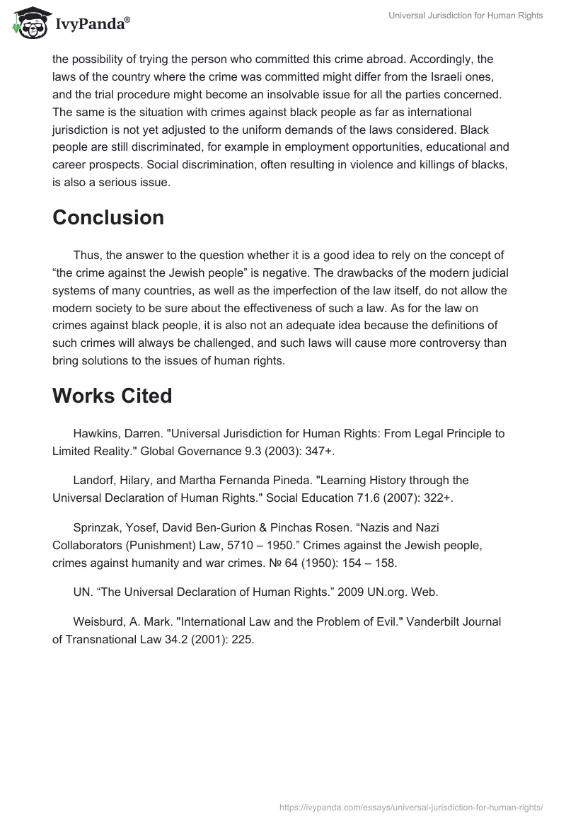 Universal Jurisdiction for Human Rights. Page 4
