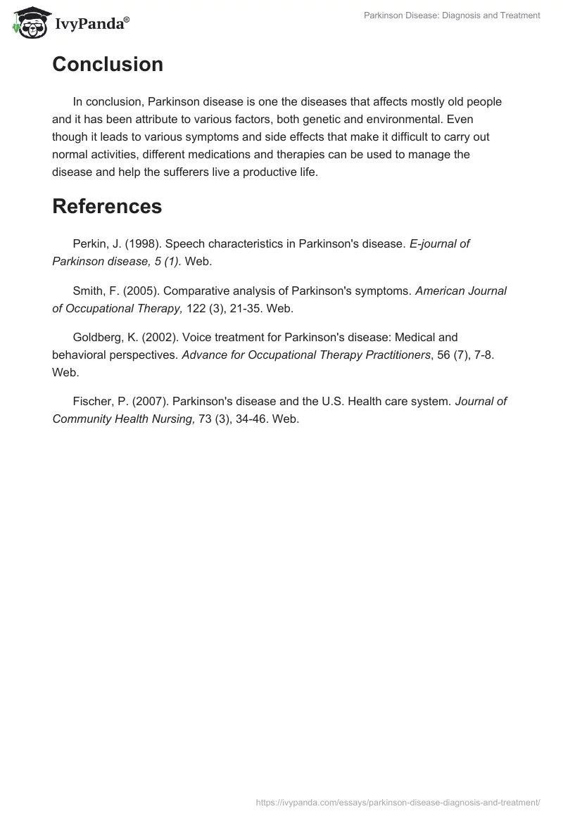 Parkinson Disease: Diagnosis and Treatment. Page 3