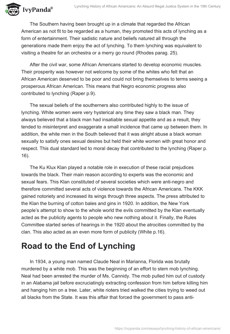 Lynching History of African Americans: An Absurd Illegal Justice System in the 19th Century. Page 4