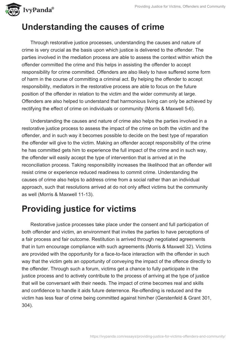 Providing Justice for Victims, Offenders and Community. Page 2