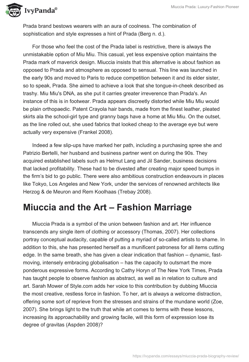 Miuccia Prada: Luxury-Fashion Pioneer. Page 3