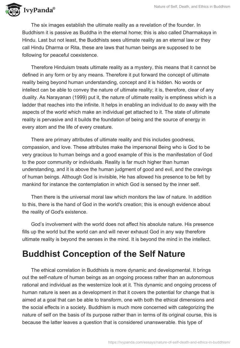 Nature of Self, Death, and Ethics in Buddhism. Page 2