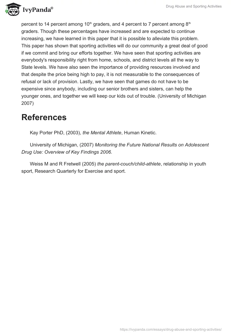 Drug Abuse and Sporting Activities. Page 4