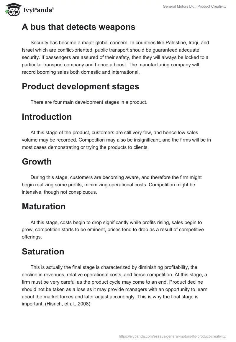 General Motors Ltd.: Product Creativity. Page 2