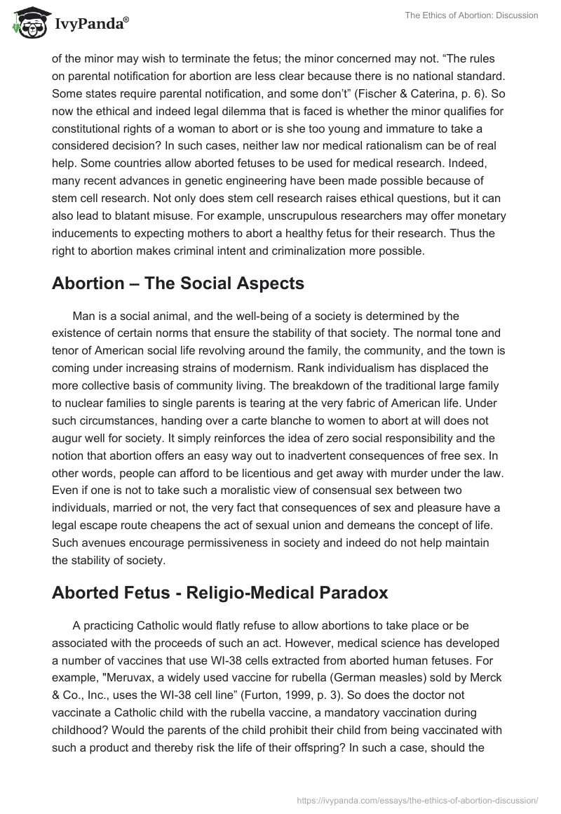 The Ethics of Abortion: Discussion. Page 4