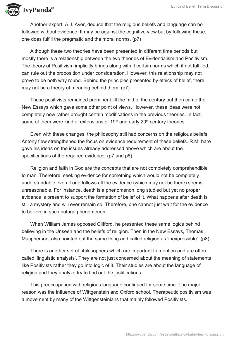 Ethics of Belief: Term Discussion. Page 4