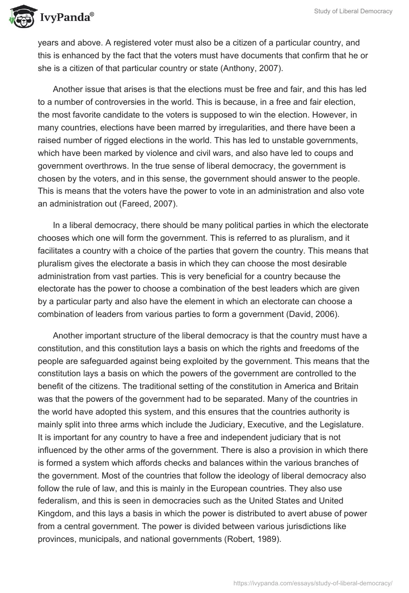 Study of Liberal Democracy. Page 2