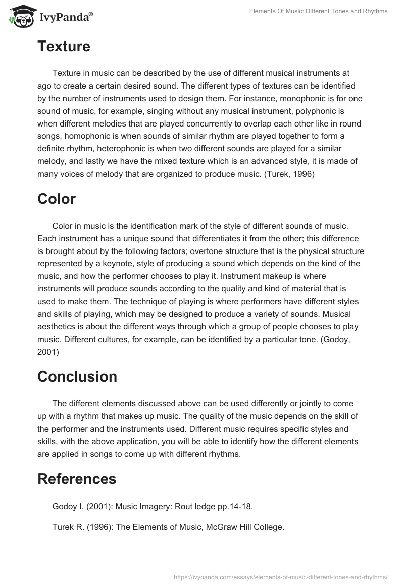 Elements Of Music: Different Tones and Rhythms. Page 2