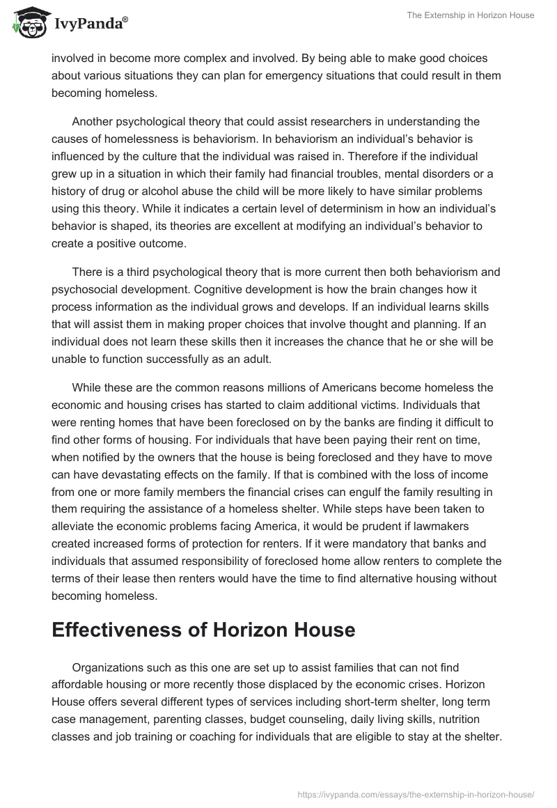 The Externship in Horizon House. Page 3