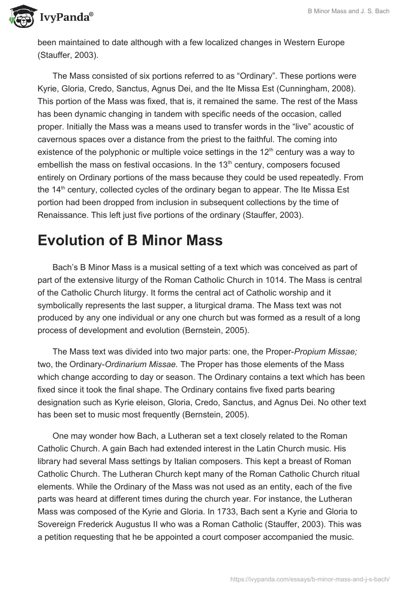 B Minor Mass and J. S. Bach. Page 2